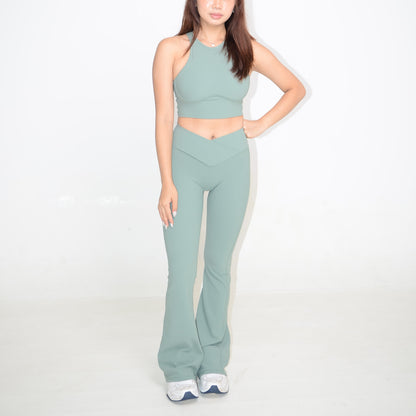 Forest Green Halter Top + Bell Bottoms