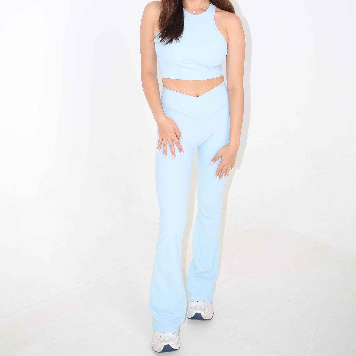 Sky Blue Halter Top + Bell Bottoms