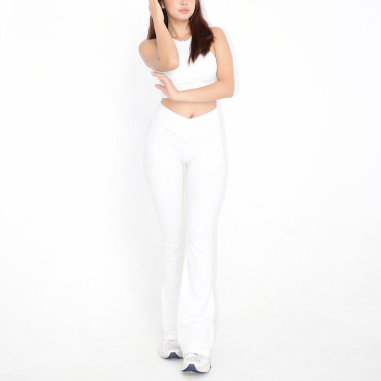 White Halter Top + Bell Bottoms